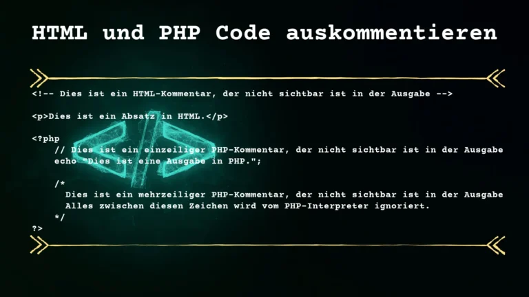 html php auskommentieren