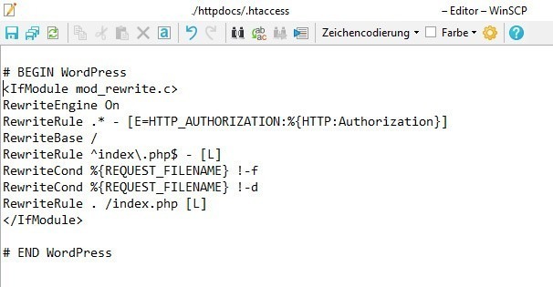 htaccess Datei erstellen Screenshot