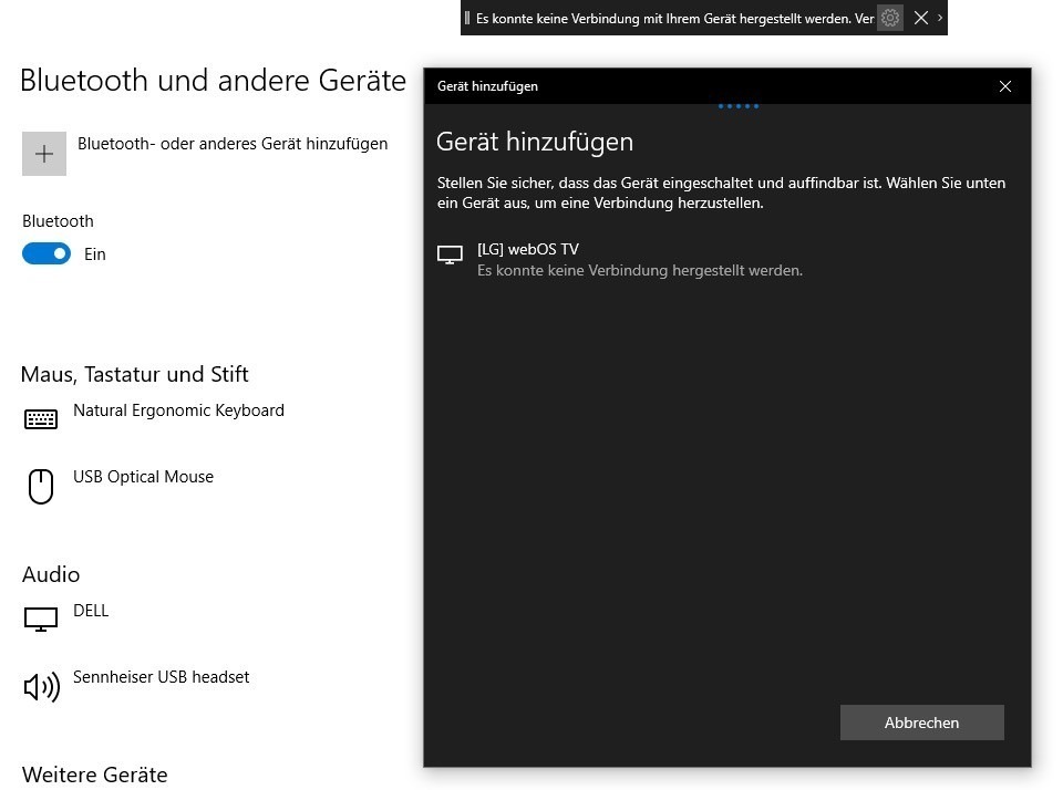 Smart TV auswählen, Bildschirm übertragen Screenshot