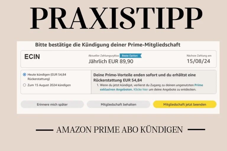 Praxistipp Amazon Prime Abo kündigen und Geld zurück, Rückerstattung erhalten