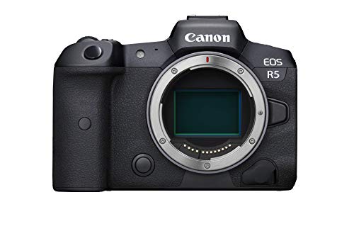 Canon EOS R5 Vollformat Systemkamera - Gehäuse (spiegellos, 45 MP, DIGIC X, 8K RAW, 4K 120p, 5 Achsen Bildstabilisator, 8,01 cm LCD II, WLAN, Bluetooth, USB 3.1, Dual Pixel CMOS AF II), schwarz