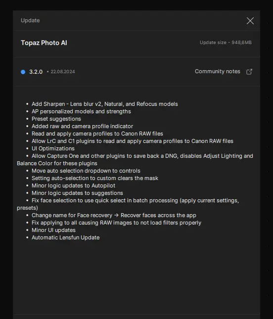 topaz photo ai update 3.2.0