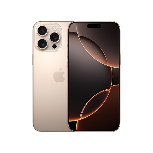 Apple iPhone 16 Pro Max 256 GB: 5G Handy mit Kamerasteuerung, 4K 120 Dolby Vision und einem großen Sprung bei der Batterielaufzeit. Funktioniert mit AirPods, Titan Wüstensand