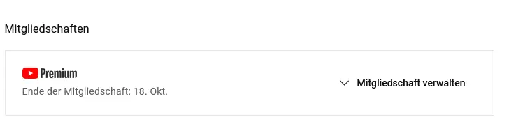 YouTube Premium kündigen Mitgliedschaft