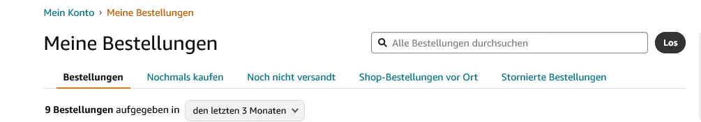 Meine letzten Amazon Bestellungen